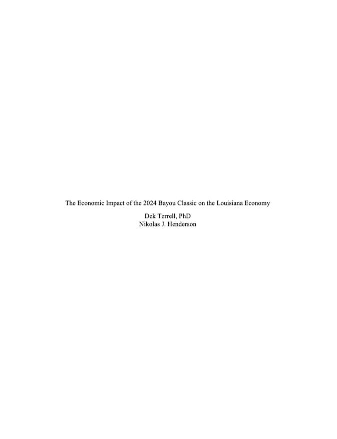 Economic Impact Report - 2024 Bayou Classic