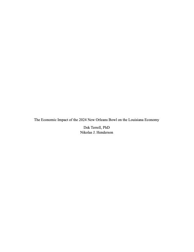 Economic Impact Report - 2024 New Orleans Bowl